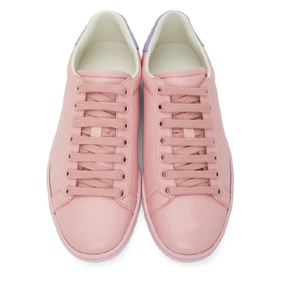 Shop Gucci Pink Interlocking G New Ace Sneakers In Wild Rose