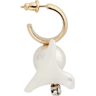 Shop Simone Rocha Gold Mother-of-pearl Hoop Earrings