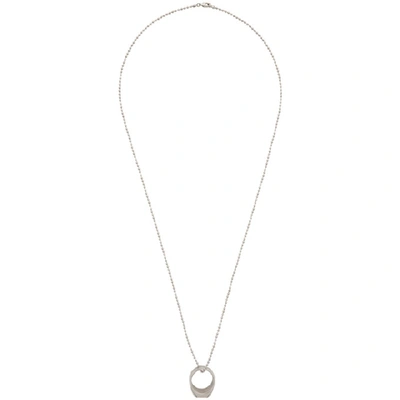 Shop Dsquared2 Silver Ring Pendant Necklace In F124 Pallad