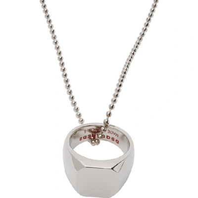 Shop Dsquared2 Silver Ring Pendant Necklace In F124 Pallad