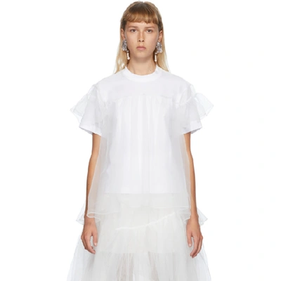 Shop Shushu-tong Ssense Exclusive White Tulle Overlay T-shirt