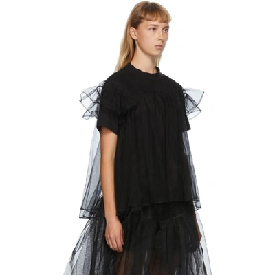 Shop Shushu-tong Shushu/tong Ssense Exclusive Black Tulle Overlay T-shirt