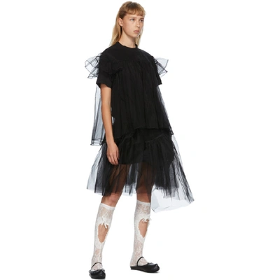 Shop Shushu-tong Shushu/tong Ssense Exclusive Black Tulle Overlay T-shirt