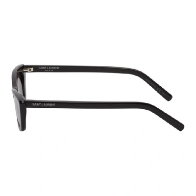 Shop Saint Laurent Black Angular Sl 277 Sunglasses In 001 Black