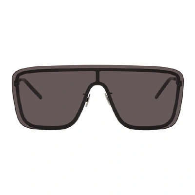 Shop Saint Laurent Black Mask Sl 364 Sunglasses In 002 Black