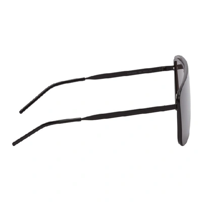 Shop Saint Laurent Black Mask Sl 364 Sunglasses In 002 Black