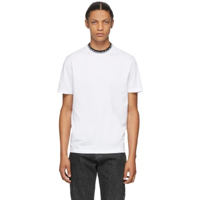 Shop Versace White Logo Collar Taylor T-shirt In A1001 White