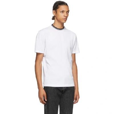 Shop Versace White Logo Collar Taylor T-shirt In A1001 White