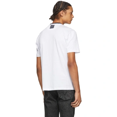 Shop Versace White Logo Collar Taylor T-shirt In A1001 White