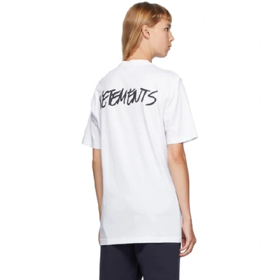 Shop Vetements White Written Logo T-shirt