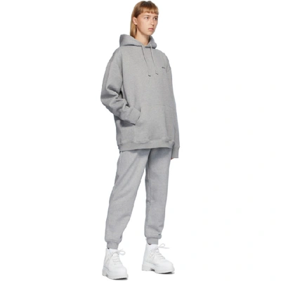 Shop Vetements Grey Logo Hoodie