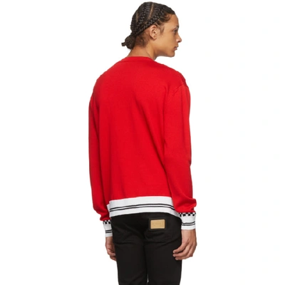 Shop Versace Red And Black Vintage Medusa Sweater In A3254 Red