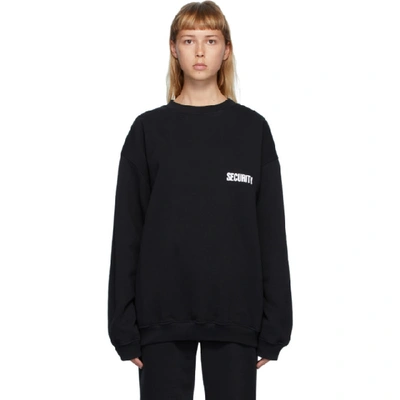 Shop Vetements Black Security Sweatshirt