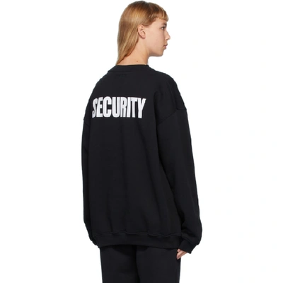 Shop Vetements Black Security Sweatshirt