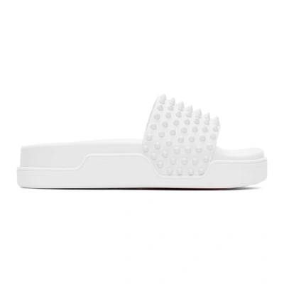 Christian Louboutin White Pool Fun Flat Sandals In Black | ModeSens