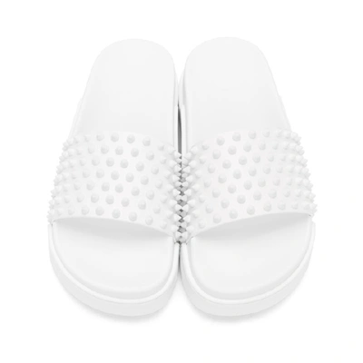Shop Christian Louboutin White Pool Fun Sandals In W256 White