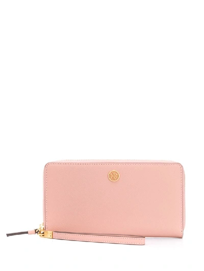 Shop Tory Burch Fleming Medallion Wallet In Pink