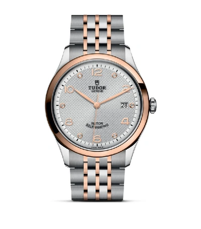 Shop Tudor 1926 Stainless Steel And Rose Gold Watch 39mm In Silver