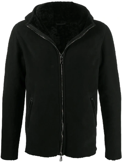 Shop Giorgio Brato Shearling-lined Hooded Jacket In Black
