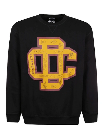 Shop Dsquared2 Cotton Crewneck Sweatshirt In Black
