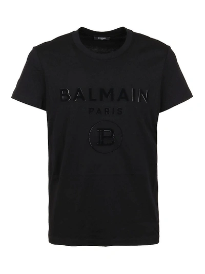 Shop Balmain 3d Effect Logo Lettering T-shirt In Black