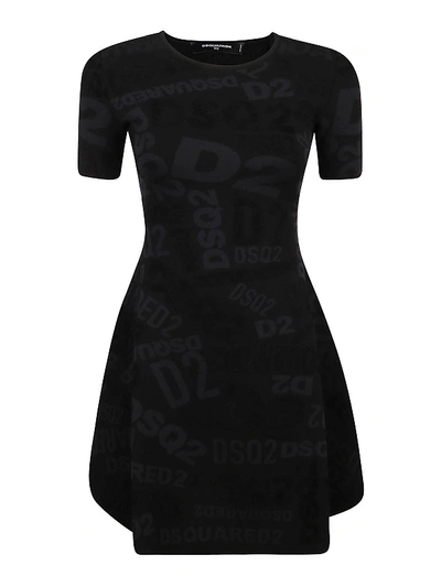 Shop Dsquared2 Fabric Short Dress In Black
