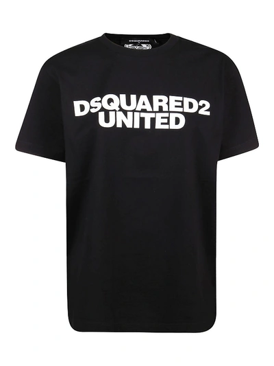 Shop Dsquared2 United Logo T-shirt In Black