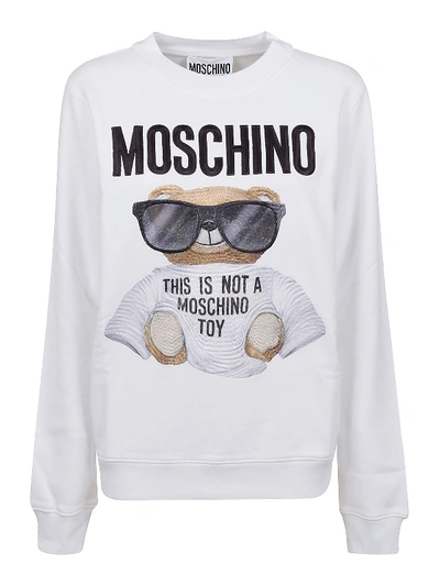 Shop Moschino Micro Teddy Bear Sweatshirt In White