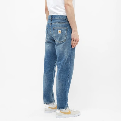 Shop Carhartt Wip Newel Relaxed Tapered Jean In Blue