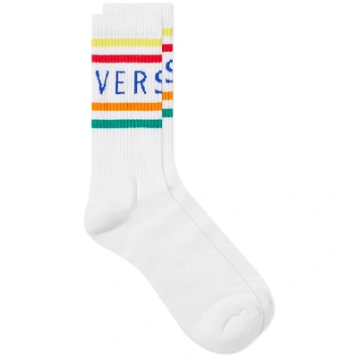 Shop Versace Vintage Logo Sport Sock In White