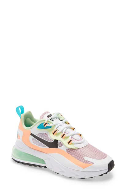 Nike Air Max 270 React Sneakers In Translucent Pink Multi In White Modesens