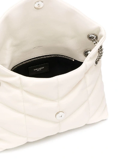 Shop Saint Laurent Loulou Small Leather Shoulder Bag In Beige