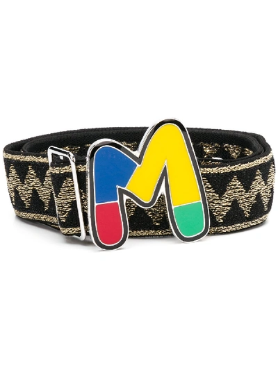 Shop M Missoni Logo Belt In Black