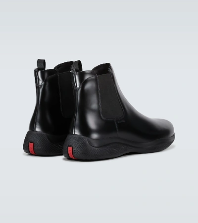 Shop Prada Linea Rossa Chelsea Boots In Black