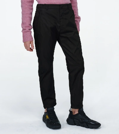 Prada Technical Nylon Pants In Black