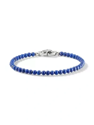 Shop David Yurman Spiritual Beads Lapis Lazuli Bracelet In Lapisl Azuli
