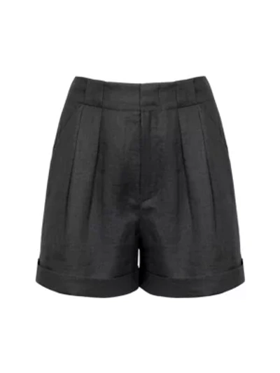 Shop Equipment Women's Boyde Linen Shorts In True Black