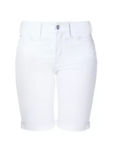 Shop Nydj Briella Bermuda Denim Shorts In Optic White