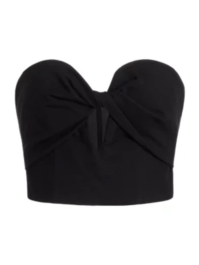 Shop Amur Arianna Keyhole Strapless Cropped Top In Black