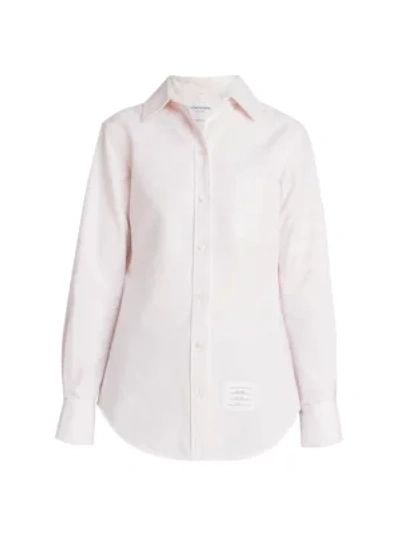 Shop Thom Browne Oxford Button-down Shirt In Light Pink