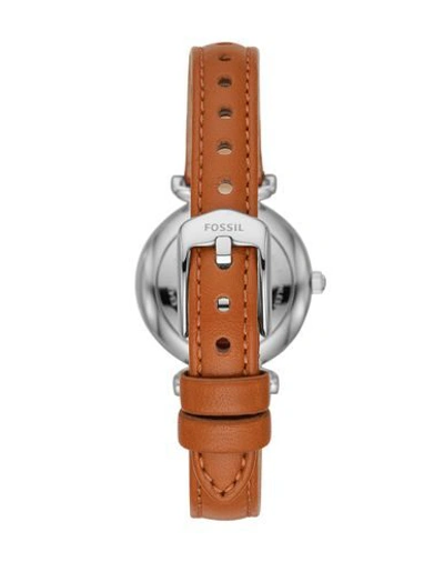 Shop Fossil Carlie Mini Woman Wrist Watch Tan Size - Stainless Steel, Soft Leather In Brown