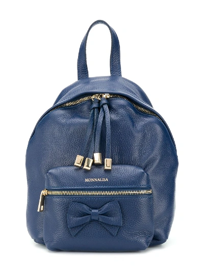 Shop Monnalisa Bow-detail Backpack In Blue