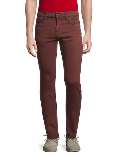 Shop 7 For All Mankind Paxtyn Skinny Jeans In Cabernet