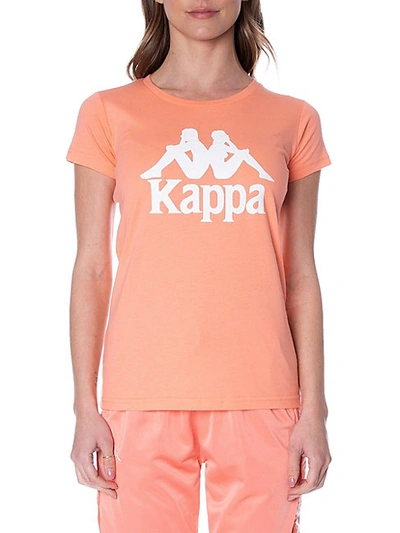 Shop Kappa Authentic Westes Cotton T-shirt In Pink Dark Peach