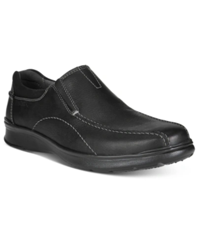 Shop Clarks Men's Cotrell Step Bike Toe Slip On In Black Oily Leather