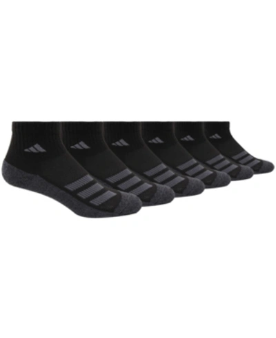 Shop Adidas Originals Big Boys Cushioned Angle Stripe Quarter Sock Pack Of 6 In Black