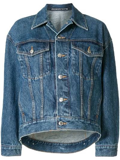 Shop Alexander Wang Buttoned Denim Jacket In Blue