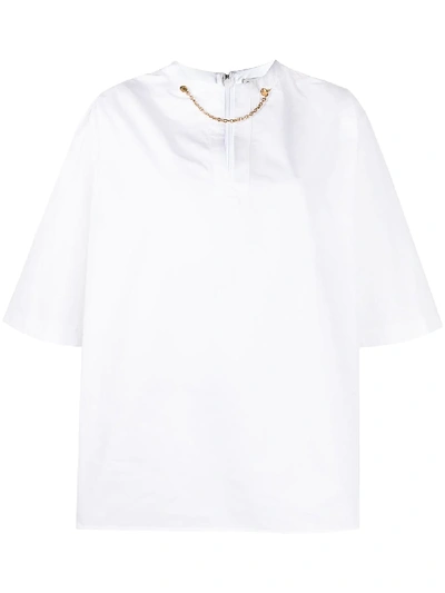 Shop Givenchy Short Sleeve Cotton Shirt In White