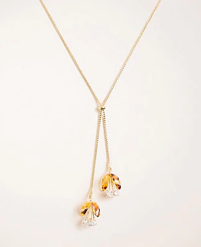 Shop Ann Taylor Acetate Tulip Pendant Necklace In Gold