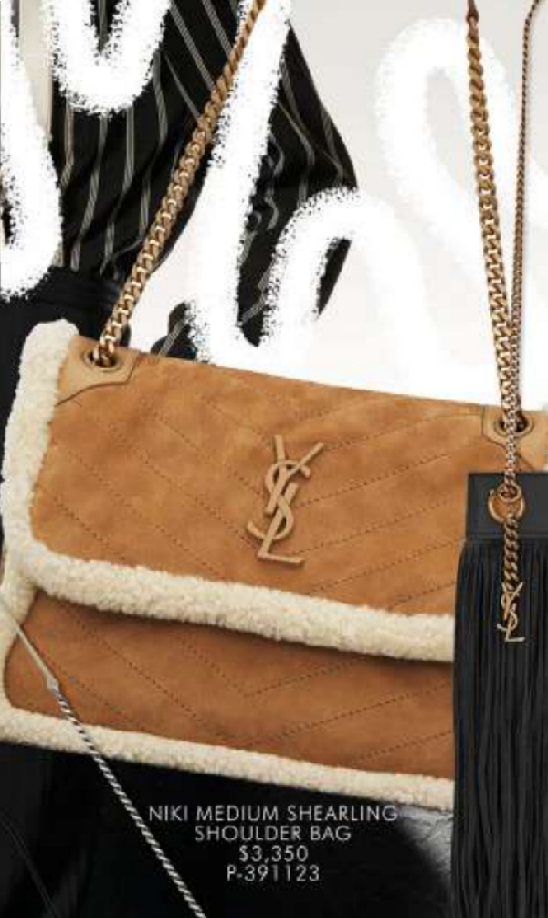 ysl shearling bag